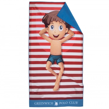 Πετσέτα Θαλάσσης Microfiber 70x140εκ. Junior 4181 Blue-Red Greenwich Polo Club