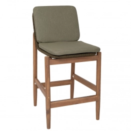 Σκαμπώ Bar Ξύλινο Ακακίας Masaya Natural Με Χακί Μαξιλάρι iliadis 57x50x95εκ. 92545