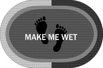Ταπέτο Μπάνιου Αντιολισθητικό Polyester 50x70εκ. Make Me Wet Grey DimCol