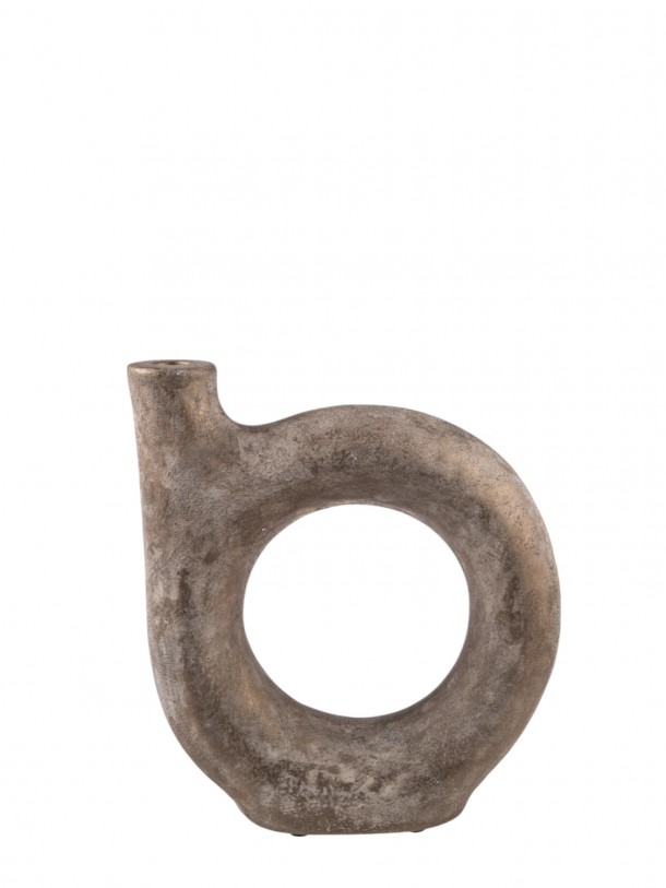 Βάζο Κεραμικό Μπρονζέ-Χρυσό 24,5x8,5x28,5εκ. Zen Collection 25.24.51682