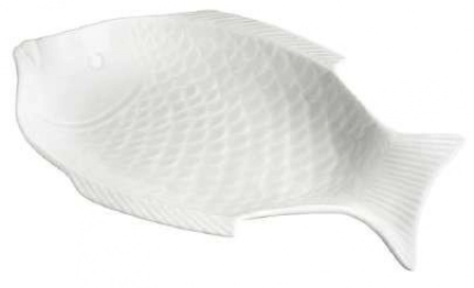 Πιατέλα Σερβιρίσματος Πορσελάνης 16εκ. Ψάρι Λευκή Oriana Ferelli PR0PG9016