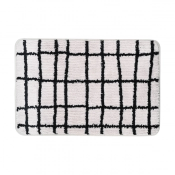 Ταπέτο Μπάνιου Microfiber Cage Γκρι-Μαύρο 40x60εκ. Estia 02-28572