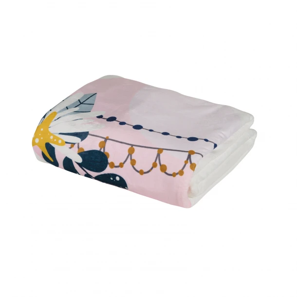 Κουβέρτα Fleece Λίκνου 80x110εκ. Baby Fun 4915 Γαλάζιο-Μέντα-Ροζ Das Baby