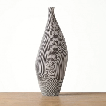 Βάζο Ανάγλυφο Polyresin Γκρι ESPIEL 19x11x51εκ. FIK406