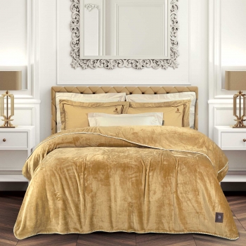 Κουβέρτα Fleece Υπέρδιπλη 220x240εκ. Essential 4441 Ochre Greenwich Polo Club
