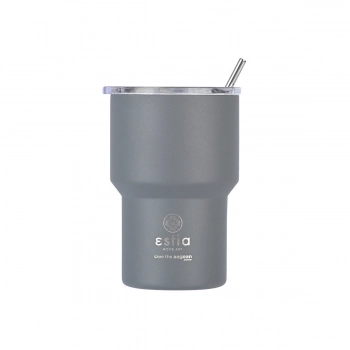Θερμός-Ποτήρι Ανοξείδωτο Mug Lite Save The Aegean Fjord Grey Estia 400ml-9,2x6,5x13,3εκ. 01-18467