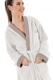 Μπουρνούζι Με Κουκούλα Ενηλίκων Polycotton Medium Monogram Perla Guy Laroche