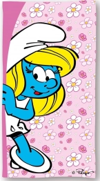 Πετσέτα Θαλάσσης Παιδική Quick Dry Microfiber 70x140εκ.Peyo Smurfs 820 Baby Pink Dimcol