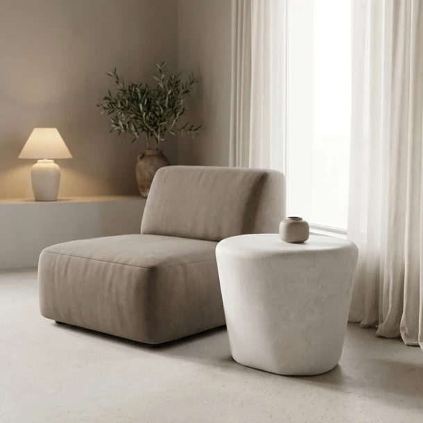 Βοηθητικό τραπέζι Fedris pakoworld mdf λευκό Φ56x45εκ