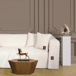 Ριχτάρι Microchenille-Polar Fleece Τριθέσιος 180x300εκ. Premium 3922 Ιβουάρ Greenwich Polo Club