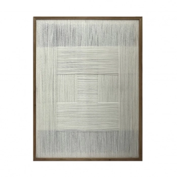 Πίνακας Με Ξύλινη Κορνίζα Και Νήμα Μπεζ-Γκρι ESPIEL 60x3x80εκ. NIM110