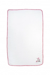 Κουβέρτα Πικέ Κούνιας 100x160εκ. Με Κέντημα Deer 197 White-Pink DimCol