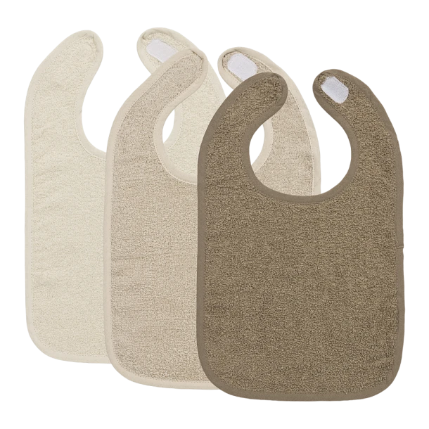 Σαλιάρες Σετ 3τμχ Βαμβακερές Natural-Soft Sand-Taupe Meyco MEY-240.000.DB.02C