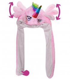 Σκούφος Μονόκερος Με Κίνηση Στα Αυτιά Ροζ 35x50εκ. Carnavalista 3-2395