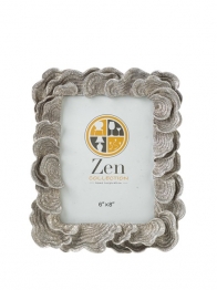 Κορνίζα Polyester Ασημί Με Κοράλια 15x20εκ. Zen Collection 25.12.51478