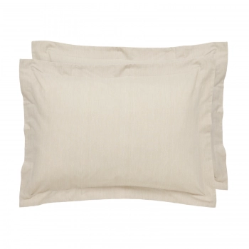Ζεύγος Μαξιλαροθήκες Polycotton 50x70+5εκ. Oxford Casual 5446 Beige Das Home