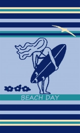 Πετσέτα Θαλάσσης 2 Όψεων Βαμβακερή Βελουτέ 87x165εκ. Ζακάρ 233 DimCol