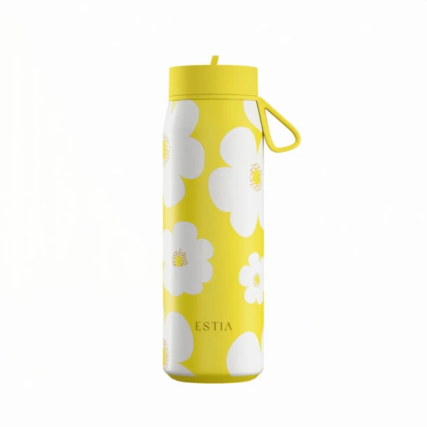 Θερμός Με Καλαμάκι Ανοξείδωτος Yellow Daisy Pulse Save The Aegean Estia 500ml 01-42653