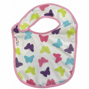 Σαλιάρα Αδιάβροχη Βαμβακερή Με Velcro Πεταλούδες akuku A1300