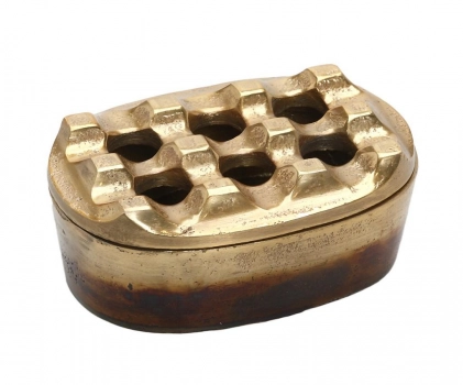 Σταχτοδοχείο Αλουμινίου Αντιανεμικό Μπρονζέ Αντικέ ESPIEL 11x8x5εκ. FLA214