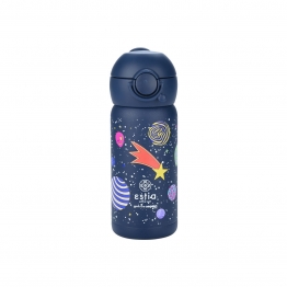 Θερμός Παιδικό Ανοξείδωτο Με Καλαμάκι Cosmic Voyagers 350ml-7x7x18εκ. Save The Aegean Estia 01-23478