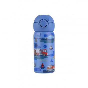 Θερμός Παιδικό Ανοξείδωτο Με Καλαμάκι City Heroes 350ml-7x7x18εκ. Save The Aegean Estia 01-43599