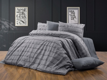 Σετ Σεντόνια 3τμχ Polycotton Μονά 160x240εκ. Αρίσβη 472 Grey DimCol