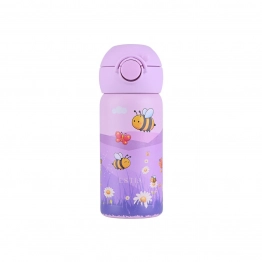 Θερμός Παιδικό Ανοξείδωτο Με Καλαμάκι Garden Friends 350ml-7x7x18εκ. Save The Aegean Estia 01-43612