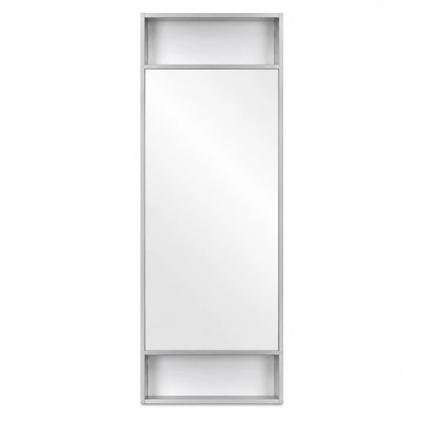 Καθρέπτης Με Πλαίσιο Αλουμινίου Chrome Με Δύο Ραφάκια 40x5x120εκ. MRShome MRS4601004