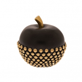 Διακοσμητικό Επιτραπέζιο Μήλο Polyresin Μαύρο-Χρυσό 13x13x13εκ. iliadis 85762