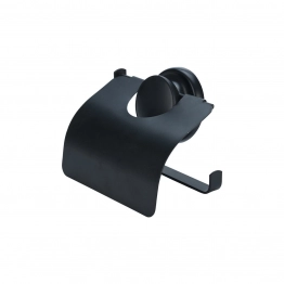 Χαρτοθήκη Επιτοίχια Μεταλλική Με Βεντούζα Μαύρη 16x3,5x13,5εκ. Estia 02-23737