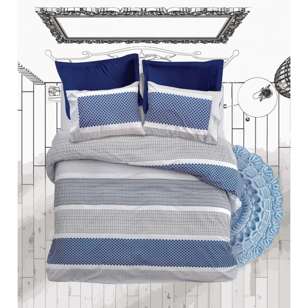 Σετ Παπλωματοθήκη Βαμβακερή Υπέρδιπλη 220x240εκ. Boho Makis Tselios