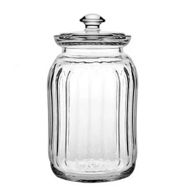 Βάζο Με Καπάκι Γυάλινο Διάφανο Viva ESPIEL 1500ml-10,2x10,2x21,7εκ. SP96394G1