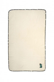 Κουβέρτα Πικέ Λίκνου 80x110εκ. Με Κέντημα Dinosaur 181 Ecru-Grey DimCol