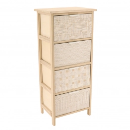 Συρταριέρα MDF Με 4 Συρτάρια 37,5x27,5x86εκ. Μπεζ Με Σχέδια MRShome 1398000