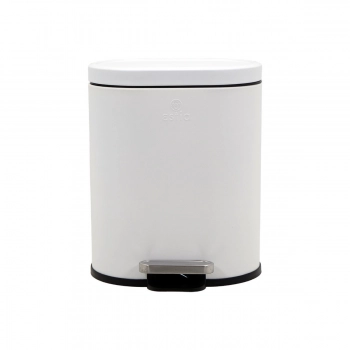 Καλάθι Απορριμάτων 6lt Μεταλλικό Soft Close Λευκό Ovoid Estia 24,4x21,5x2,4εκ. 02-21429
