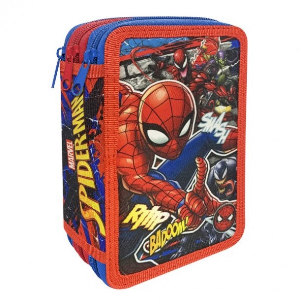 Κασετίνα Τριπλή Γεμάτη Spiderman 12,5x7x19,5εκ. Disney 50-2795