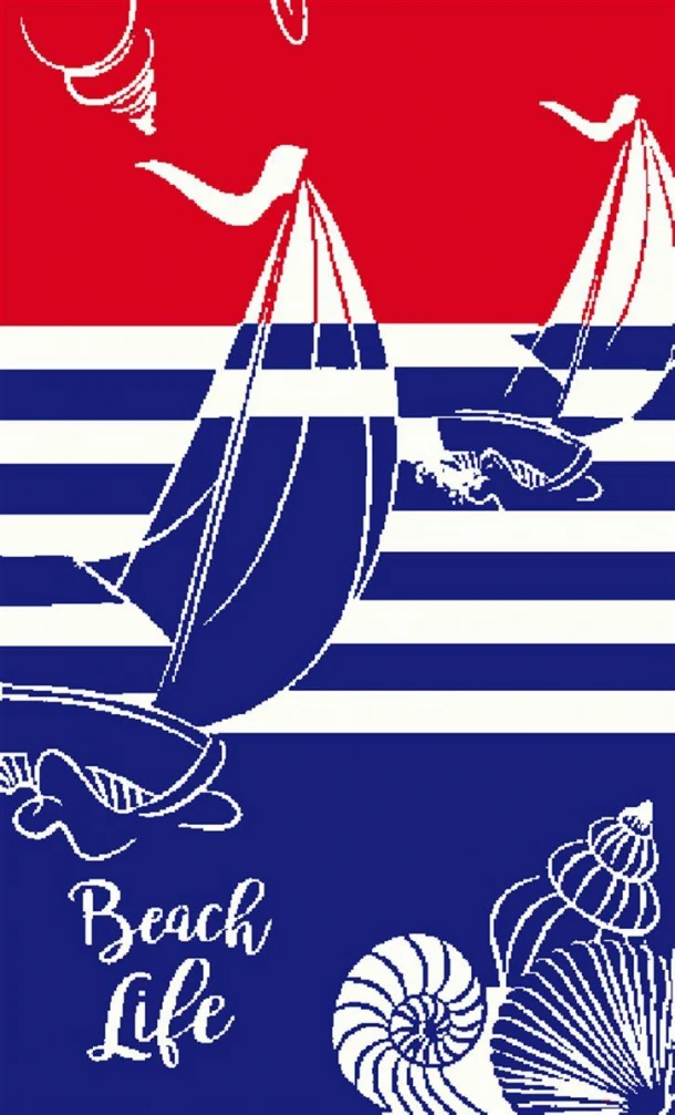 Πετσέτα Θαλάσσης 2 Όψεων Βαμβακερή Βελουτέ 87x165εκ. Ζακάρ 235 DimCol