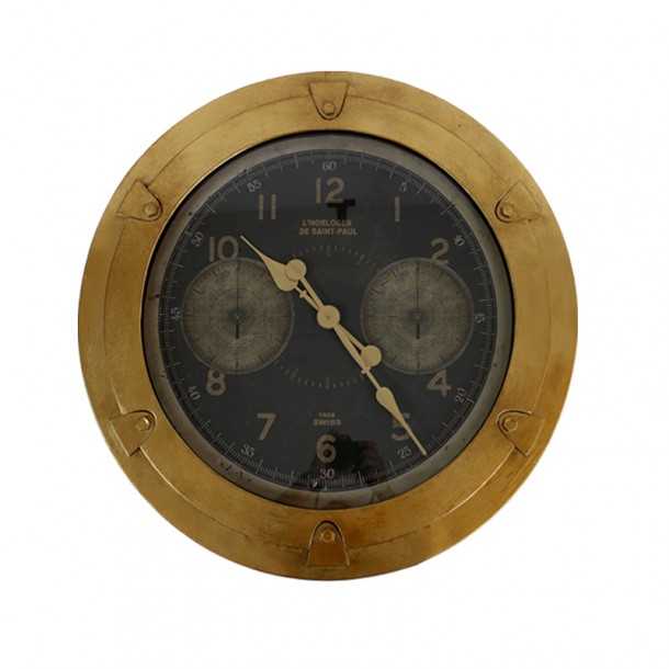 Ρολόι Τοίχου Μεταλλικό Χρυσό-Μαύρο Art Et Lumiere 70εκ. 10058