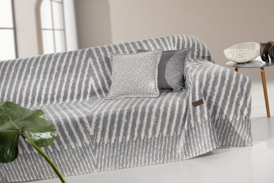 Ριχτάρι Πολυθρόνας Βαμβακερό Chenille Norton Grey 180x150εκ. Guy Laroche