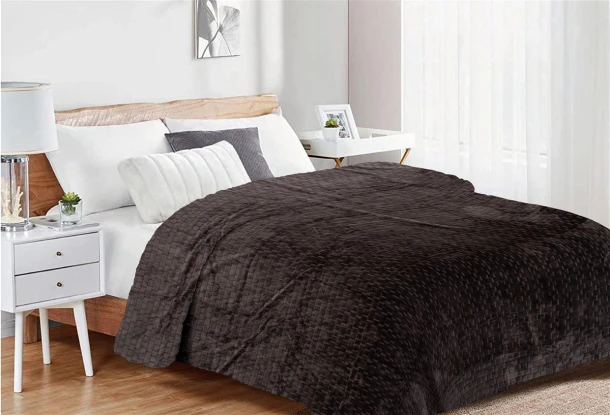 Κουβέρτα Coral Fleece Υπέρδιπλη 220x240εκ. Brick 08 Grey-Black DimCol 33482524006
