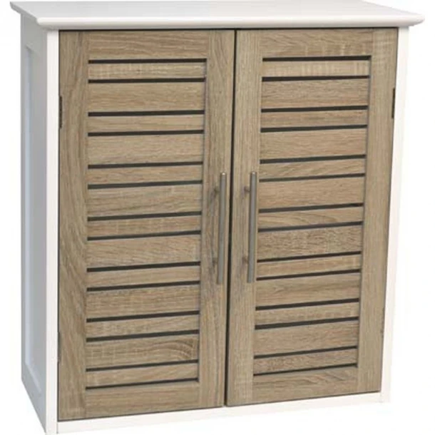 Ντουλάπι Τοίχου MDF Λευκό-Καφέ 52x22x55εκ. MRShome 1181000