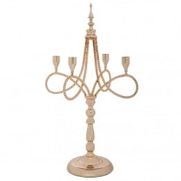 Κηροπήγιο 4 Θέσεων Μεταλλικό Χρυσό 32x32x55εκ. iliadis 92633