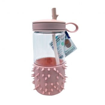 Παγούρι Σιλικόνης-Tritan Spikey Light Pink 503ml Melii MEL13301