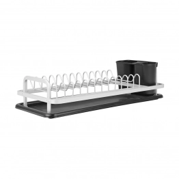 Πιατοθήκη Αλουμινίου Λευκή-Μαύρη 40x19x12εκ. Estia 01-27582