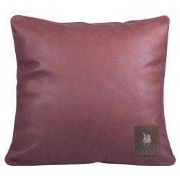Διακοσμητικό Μαξιλάρι Polyester Leather Like 42x42εκ. Premium 3928 Ροδί Σκούρο Greenwich Polo Club