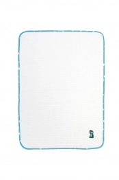 Κουβέρτα Πικέ Λίκνου 80x110εκ. Με Κέντημα Dinosaur 180 White-Sky Blue DimCol