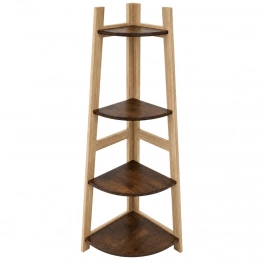 Ραφιέρα Γωνιακή Ξύλινη Mdf Με 4 Ράφια 37x37x118εκ. Μπεζ-Καφέ iliadis 94919
