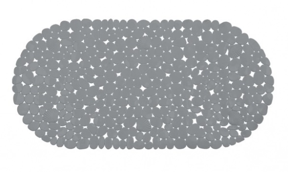 Ταπέτο Μπανιέρας Αντιολισθητικό Pvc 69x35εκ. Bliss Grey 2435787