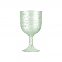 Ποτήρι Γυάλινο Κρασιού-Νερού 375ml Dots Green Estia 07-39523